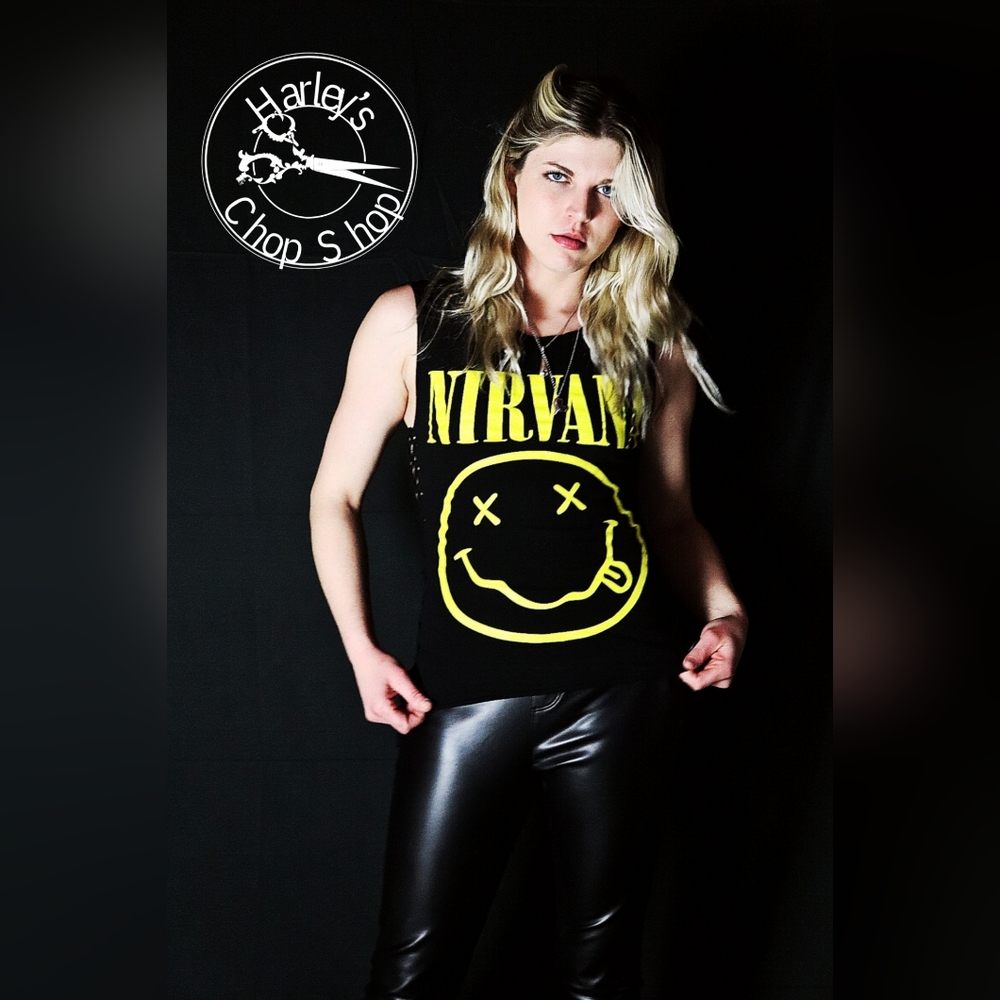 Nirvana Corset Sides Slashed Back Cut Tshirt Top